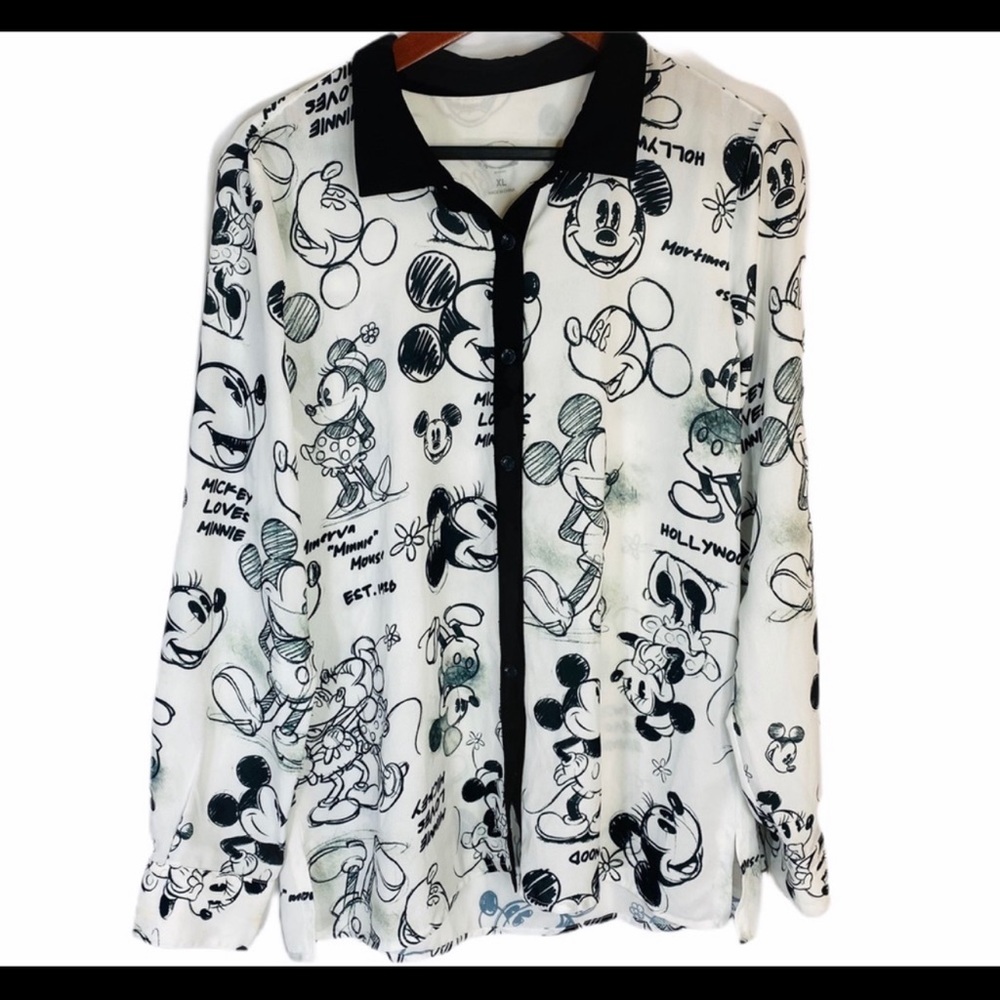 Mickey and Minnie Button Down Blouse